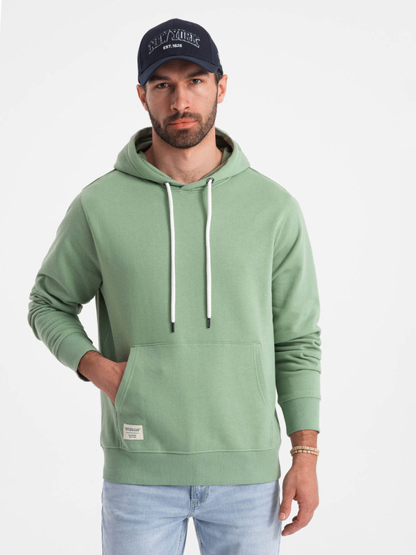 Ombre Clothing Grünes Herren-Kapuzensweatshirt Ombre Clothing