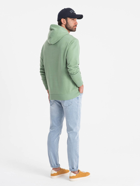 Ombre Clothing Grünes Herren-Kapuzensweatshirt Ombre Clothing