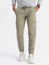 Ombre Clothing Khaki Herren-Cargo-Jogger-Hosen Ombre Clothing