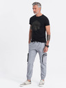 Ombre Clothing Hellgraue Herren-Cargo-Jogging-Hose Ombre Clothing