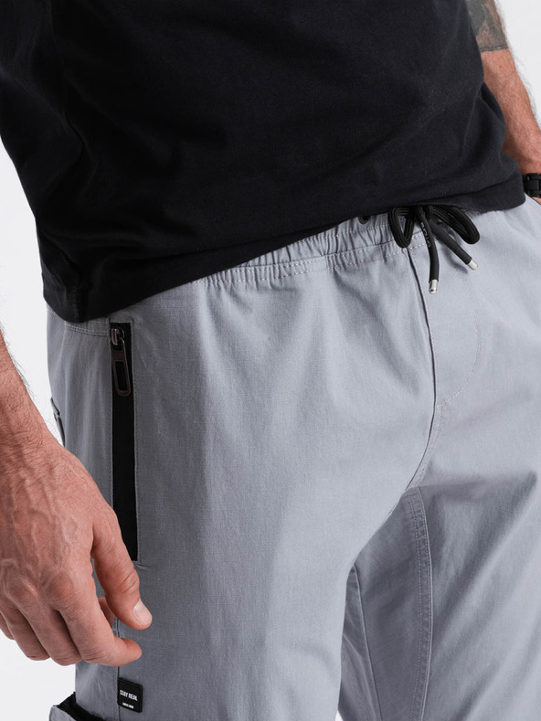 Ombre Clothing Hellgraue Herren-Cargo-Jogging-Hose Ombre Clothing