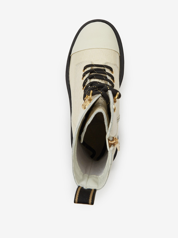 Scotch & Soda Cream Damen Leder Scotch & Soda Aubri Mid Stiefel Off Wht Croco