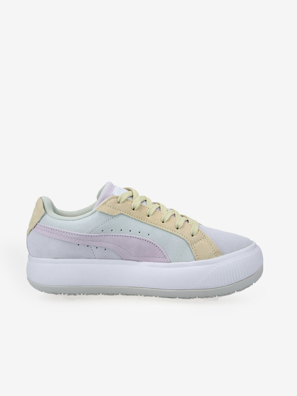 Puma Gelbe und graue Damen-Turnschuhe mit Wildleder-Details Puma Suede Mayu