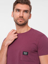 Ombre Clothing Dunkelrosa Herren T-Shirt mit Tasche Ombre Kleidung