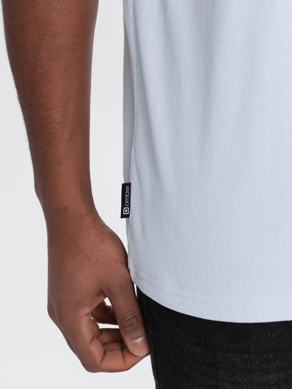 Ombre Clothing Hellblaues Herren-T-Shirt mit Tasche Ombre-Kleidung