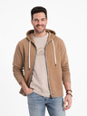Ombre Clothing Brauner Herren Basic Hoodie mit Reißverschluss und Kapuze Ombre Clothing