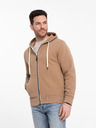 Ombre Clothing Brauner Herren Basic Hoodie mit Reißverschluss und Kapuze Ombre Clothing