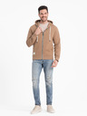 Ombre Clothing Brauner Herren Basic Hoodie mit Reißverschluss und Kapuze Ombre Clothing