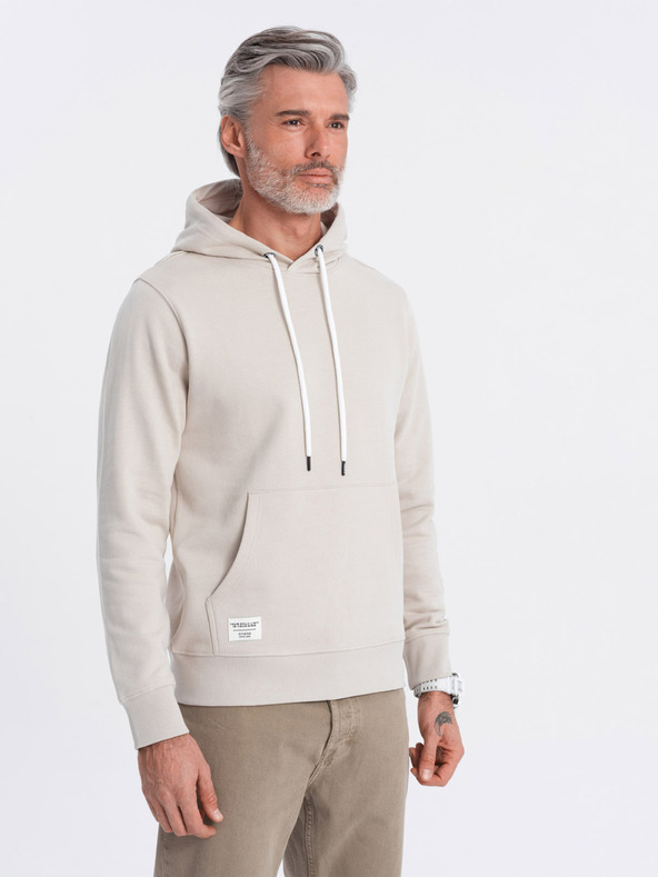 Ombre Clothing Beige Herren-Kapuzenpulli mit Kapuze Ombre Clothing