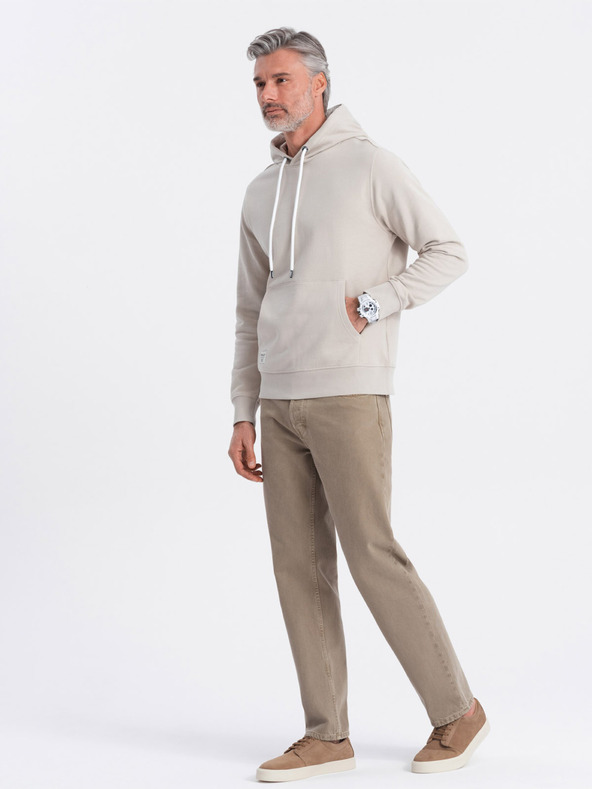 Ombre Clothing Beige Herren-Kapuzenpulli mit Kapuze Ombre Clothing