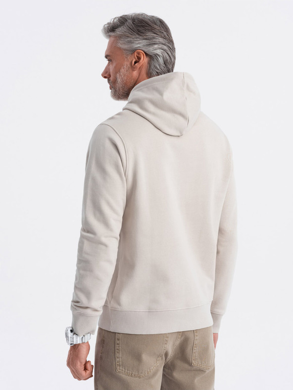 Ombre Clothing Beige Herren-Kapuzenpulli mit Kapuze Ombre Clothing