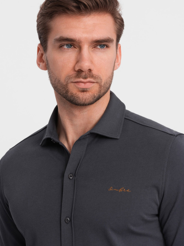 Ombre Clothing Graues Herren-Jersey-Shirt Ombre Clothing