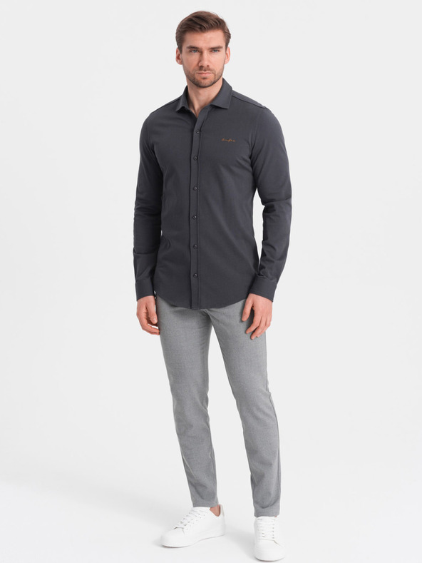 Ombre Clothing Graues Herren-Jersey-Shirt Ombre Clothing