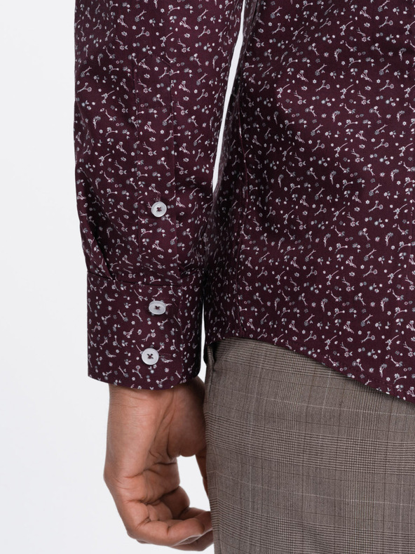 Ombre Clothing Burgunderfarben gemustertes Herrenhemd Ombre Clothing