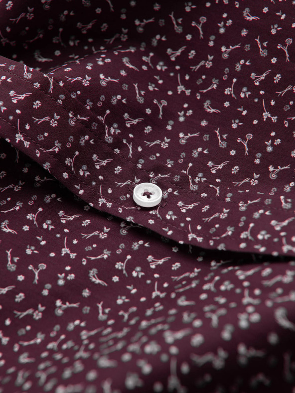 Ombre Clothing Burgunderfarben gemustertes Herrenhemd Ombre Clothing