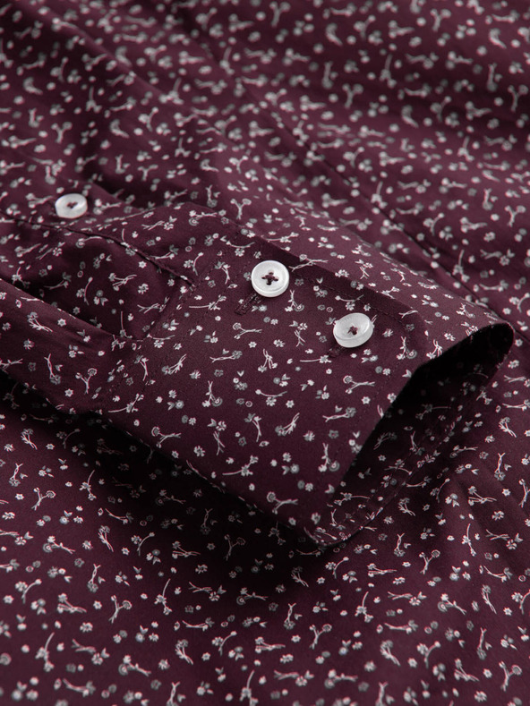 Ombre Clothing Burgunderfarben gemustertes Herrenhemd Ombre Clothing