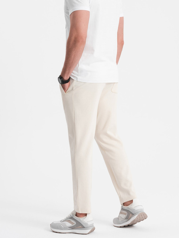 Ombre Clothing Cremefarbene Herren-Sweatpants Ombre Clothing