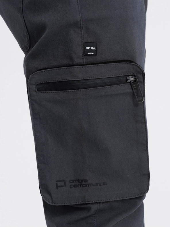 Ombre Clothing Graue Herren Cargo-Jogger-Hose Ombre Clothing