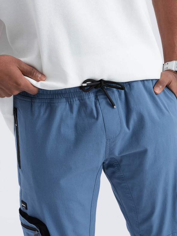 Ombre Clothing Blaue Herren-Cargo-Jogging-Hose Ombre Clothing