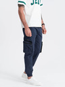 Ombre Clothing Dunkelblaue Herren-Cargo-Jogging-Hose Ombre Clothing