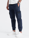 Ombre Clothing Dunkelblaue Herren-Cargo-Jogging-Hose Ombre Clothing