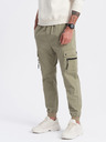 Ombre Clothing Khaki Herren-Cargo-Jogger-Hosen Ombre Clothing