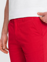 Ombre Clothing Rote Herren-Chino-Shorts mit Jeans-Saum Ombre-Bekleidung