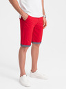 Ombre Clothing Rote Herren-Chino-Shorts mit Jeans-Saum Ombre-Bekleidung
