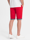 Ombre Clothing Rote Herren-Chino-Shorts mit Jeans-Saum Ombre-Bekleidung