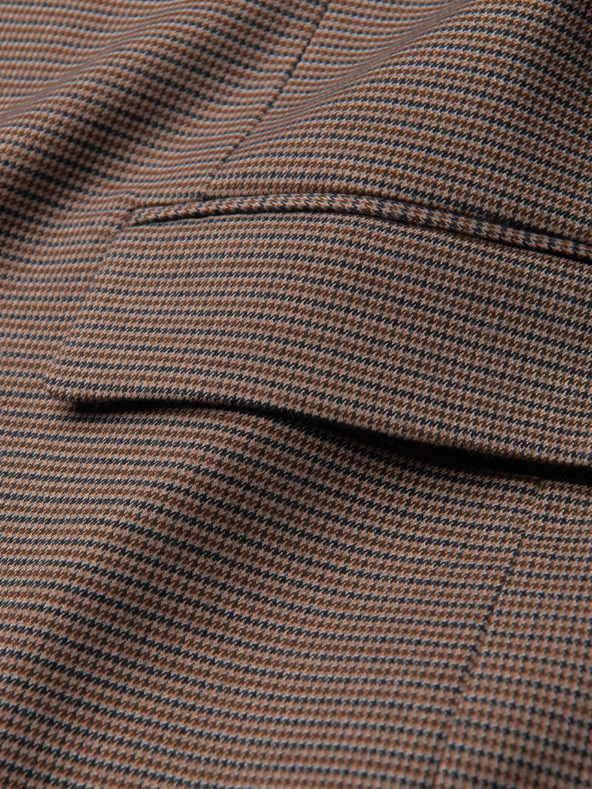 Ombre Clothing Brauner Herren-Feinkaro-Blazer Ombre Clothing