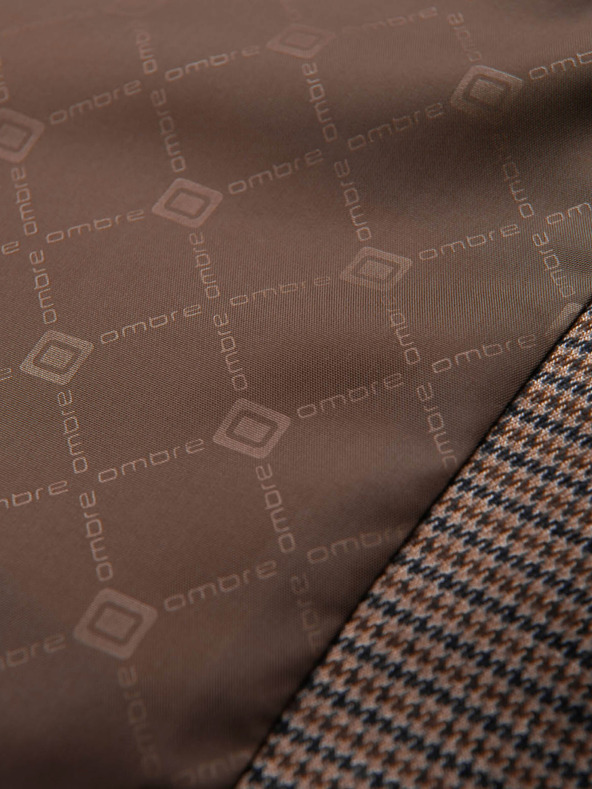 Ombre Clothing Brauner Herren-Feinkaro-Blazer Ombre Clothing