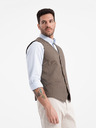 Ombre Clothing Braune Herren-Jacquardweste Ombre Clothing