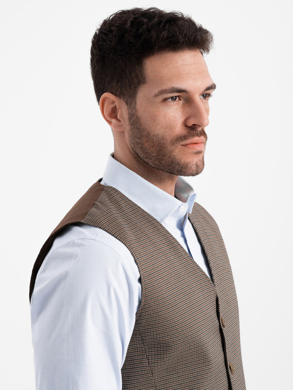 Ombre Clothing Braune Herren-Jacquardweste Ombre Clothing