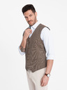 Ombre Clothing Braune Herren-Jacquardweste Ombre Clothing