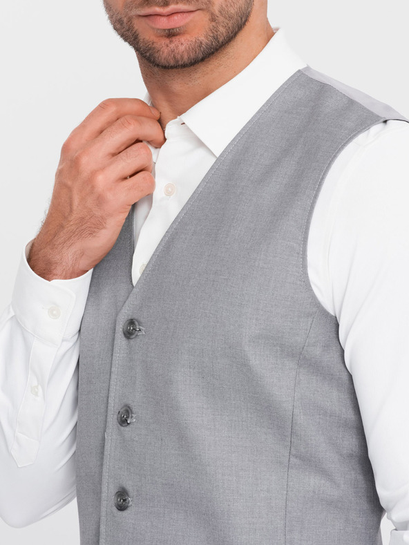 Ombre Clothing Graue Herren-Anzugsweste Ombre Clothing