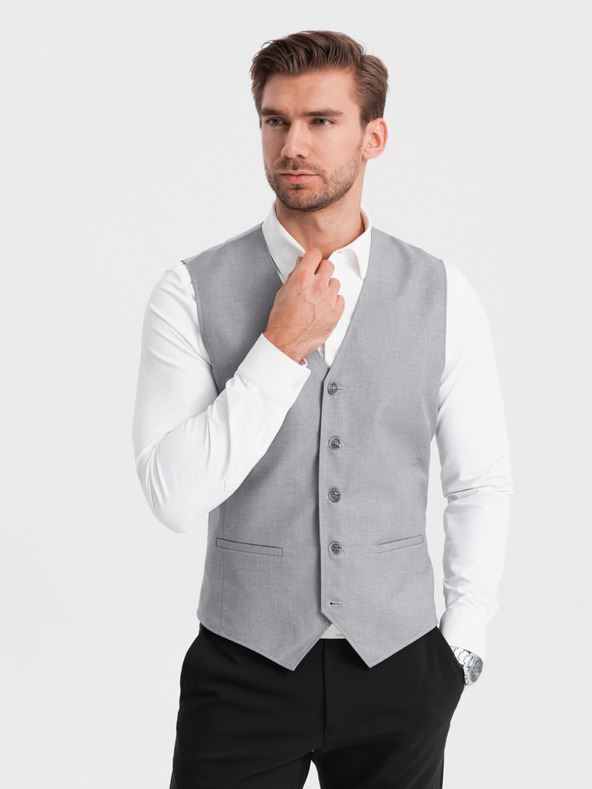 Ombre Clothing Graue Herren-Anzugsweste Ombre Clothing