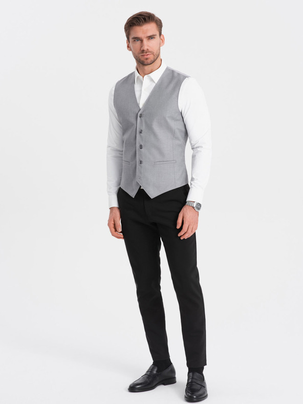 Ombre Clothing Graue Herren-Anzugsweste Ombre Clothing