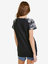 Sam 73 Schwarzes gemustertes Damen-T-Shirt SAM 73 Rose