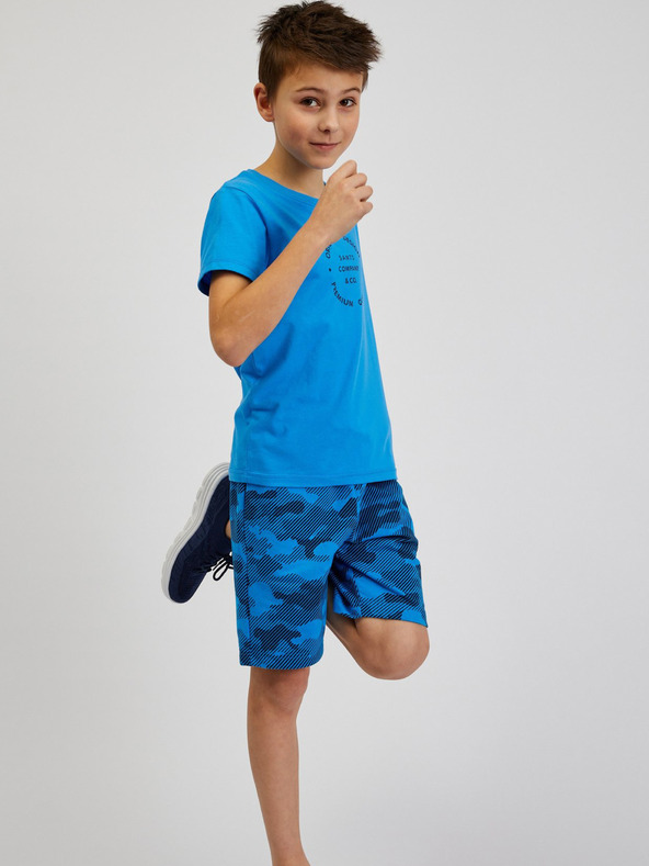 Sam 73 Blaues Baumwoll-T-Shirt für Jungen mit SAM73 Pyrop-Aufdruck