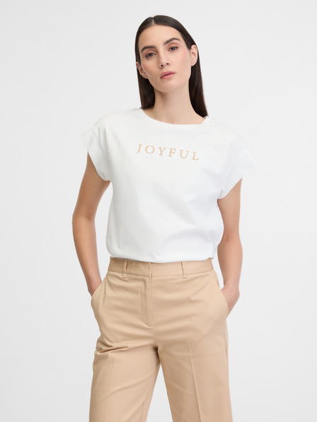 Orsay Weißes Damen-T-Shirt mit kurzen Ärmeln ORSAY