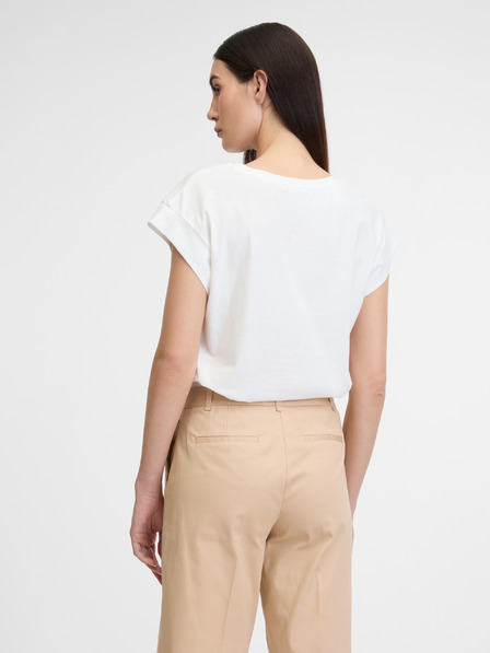 Orsay Weißes Damen-T-Shirt mit kurzen Ärmeln ORSAY