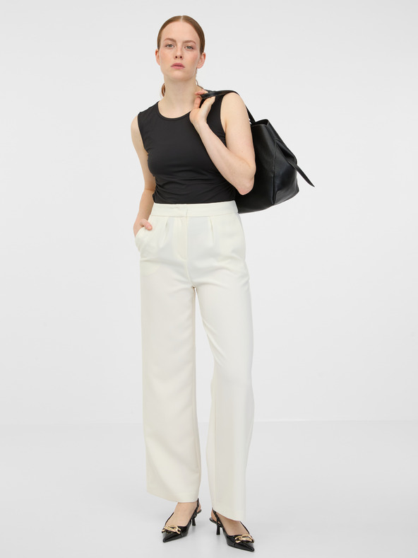 Orsay Cremefarbene weite Damenhose ORSAY