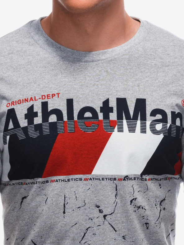 Edoti Herren-T-Shirt mit Aufdruck – Grau