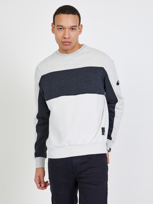 Alife and Kickin Schwarzes, graues und weißes Herren Sweatshirt Alife and Kickin