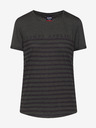 Sam 73 Schwarz-grün gestreiftes Damen-T-Shirt SAM 73