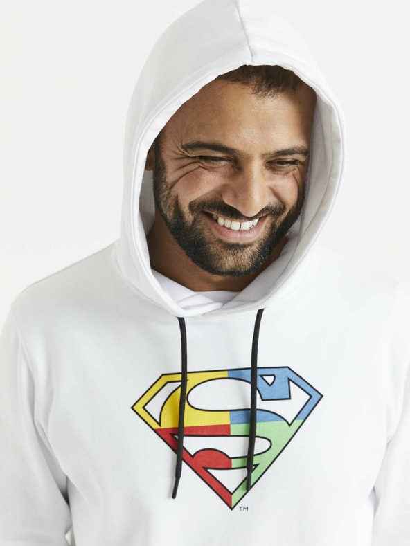 Celio Weißes bedrucktes Herren-Sweatshirt Celio Lvemansw