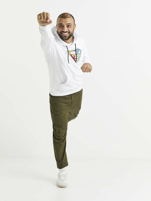 Celio Weißes bedrucktes Herren-Sweatshirt Celio Lvemansw