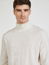 Celio Cremefarbener Herren-Woll-Rollkragenpullover Celio Menos