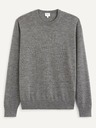 Celio Grauer Woll-Basispullover Celio Semerirond