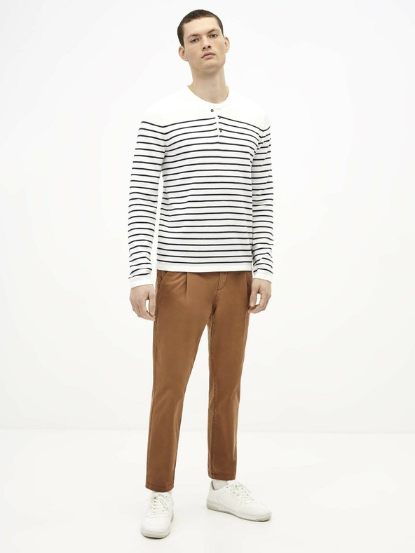 Celio Blau-weiß gestreifter Herrenpullover Celio